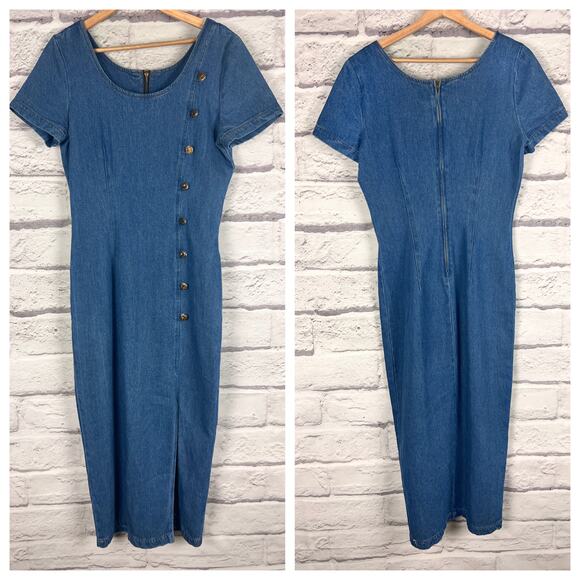 VTG Timeless Good Show Ticket Clothing Women's 9/10 Denim Western USA Made Dress - Picture 10 of 10